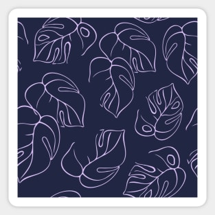 Tropical pattern with monstera leaves Sticker